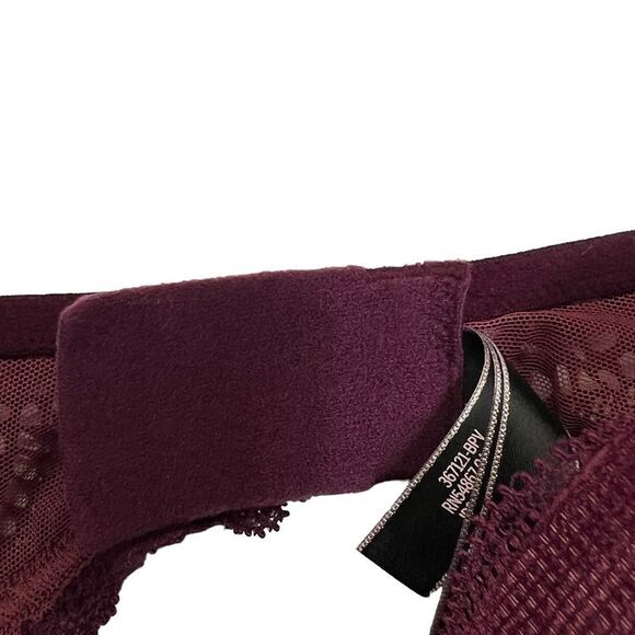 Victoria's Secret Very Sexy Push-Up Bra Size 36D Underwire Red Burgundy Lace - Picture 5 of 14